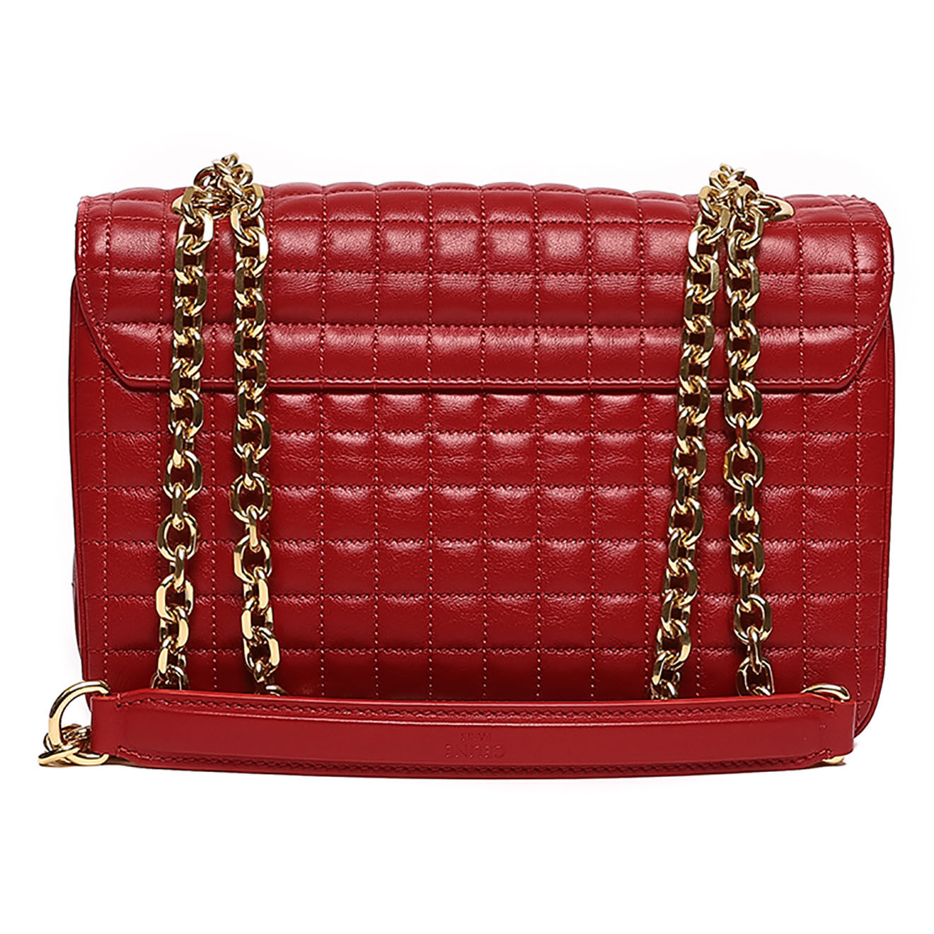 Celine Sac bandoulière en Cuir rouge - Très bon état - L.21 cm