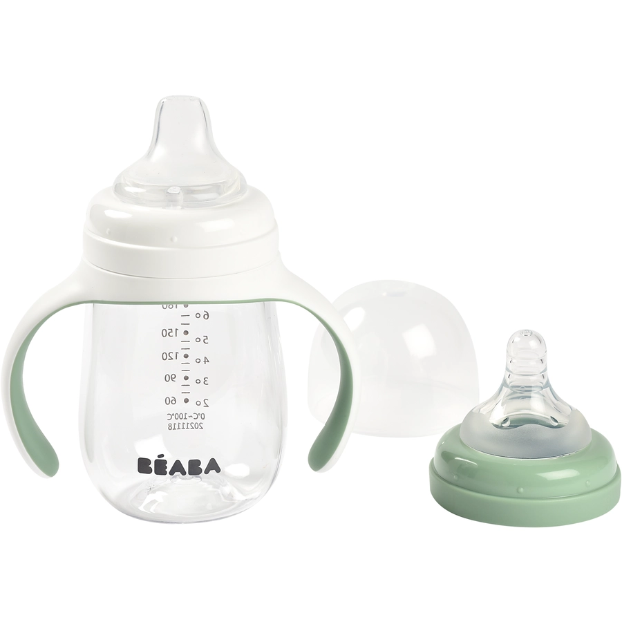 BEABA® Trinklernflasche 2 in 1, 210 ml - salbeigrün