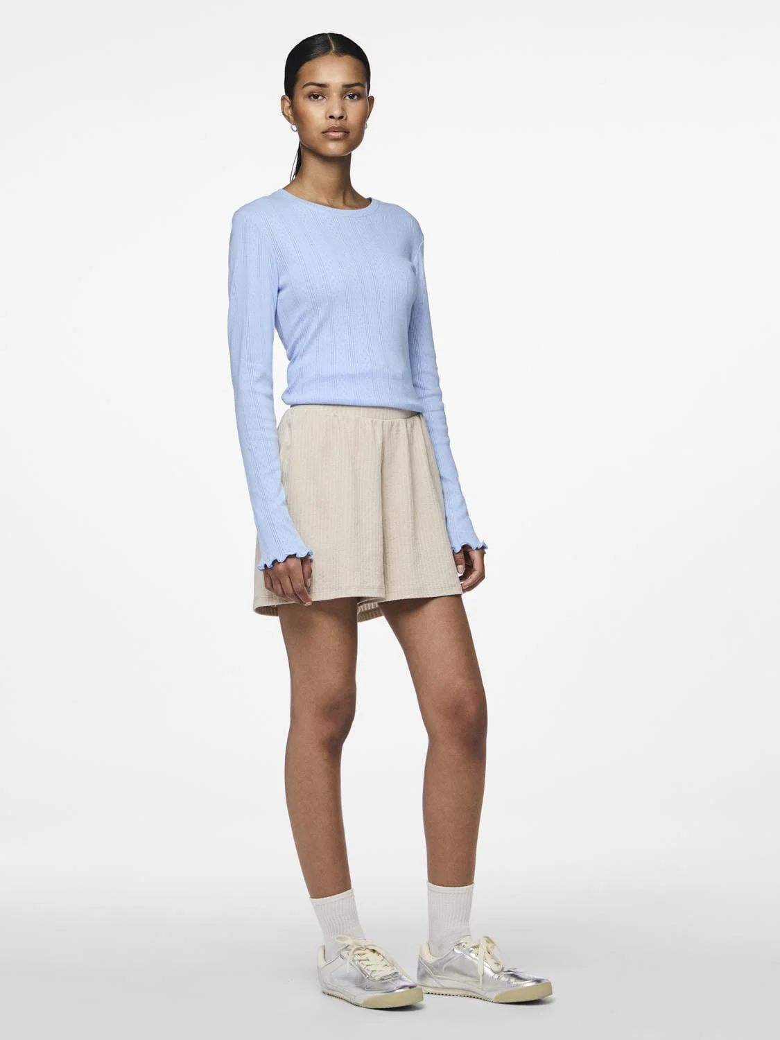 Pieces Pcbrecca Shorts Pb 4624520 silver gray