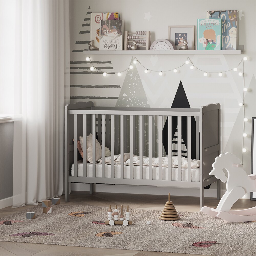 VitaliSpa Gitterbett Babybett Kinderbett Tobi Kombinationsbett umbaubar Weiß