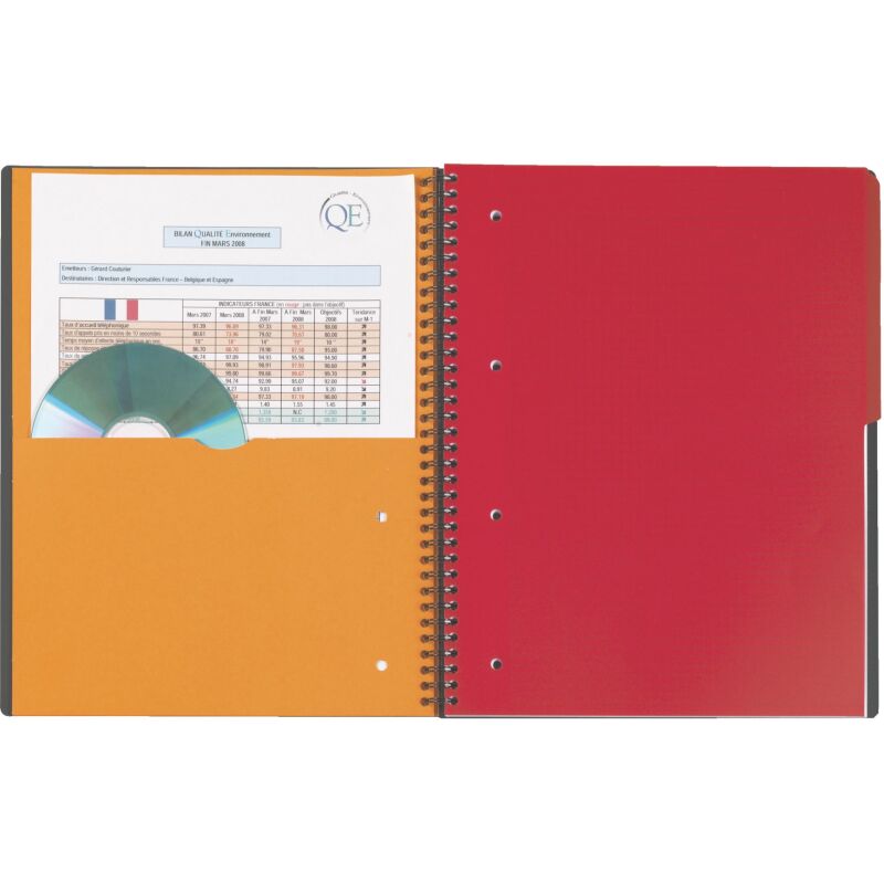 Cahier spirale Oxford International Activebook A+ 24 x 29,7 cm - perforé 4 trous- petits carreaux - 160 pages