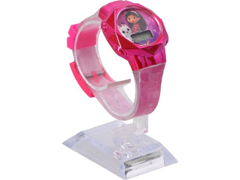 Waldmeier LCD Uhr Geschenkset Gabbys Doll Blau/Lila Leuchtende Kinderuhr mit digitaler Anzeige
