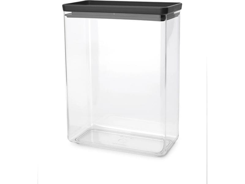 Brabantia Vorratsdose Tasty  5.4 l, Dunkelgrau/Transparent Stapelbare Vorratsdose
