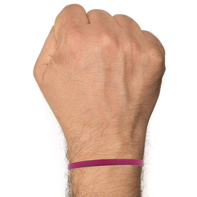 Bracelet Homme Cuir Simple Fermoir Acier Inoxydable - 19cm - Fuchsia
