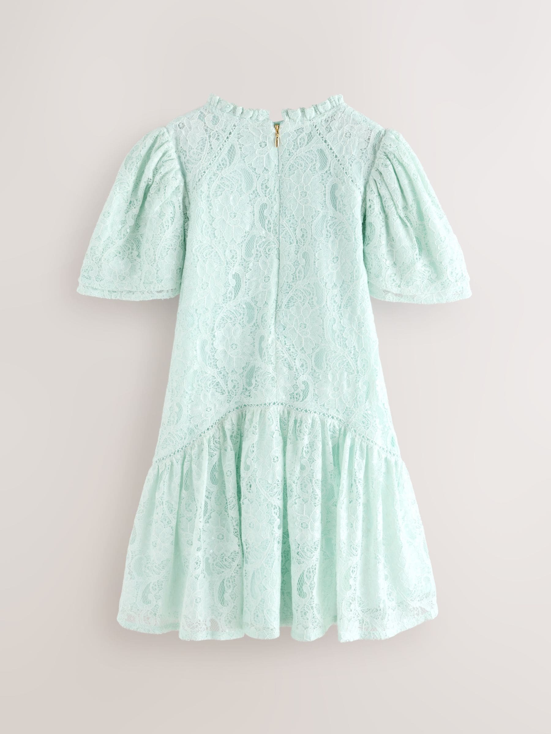Mintgroen - Baker by Ted Baker Red Sequin Lace Angel Sleeve Dress