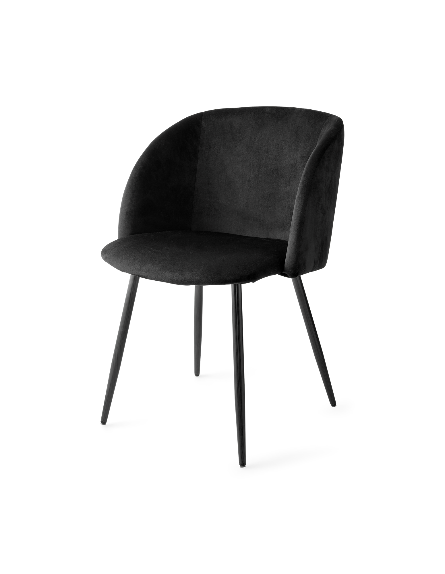 Stol i velour | Polyester/poppeltræ/jern. 54 x 47 x 81 cm. | Smokey Grey
