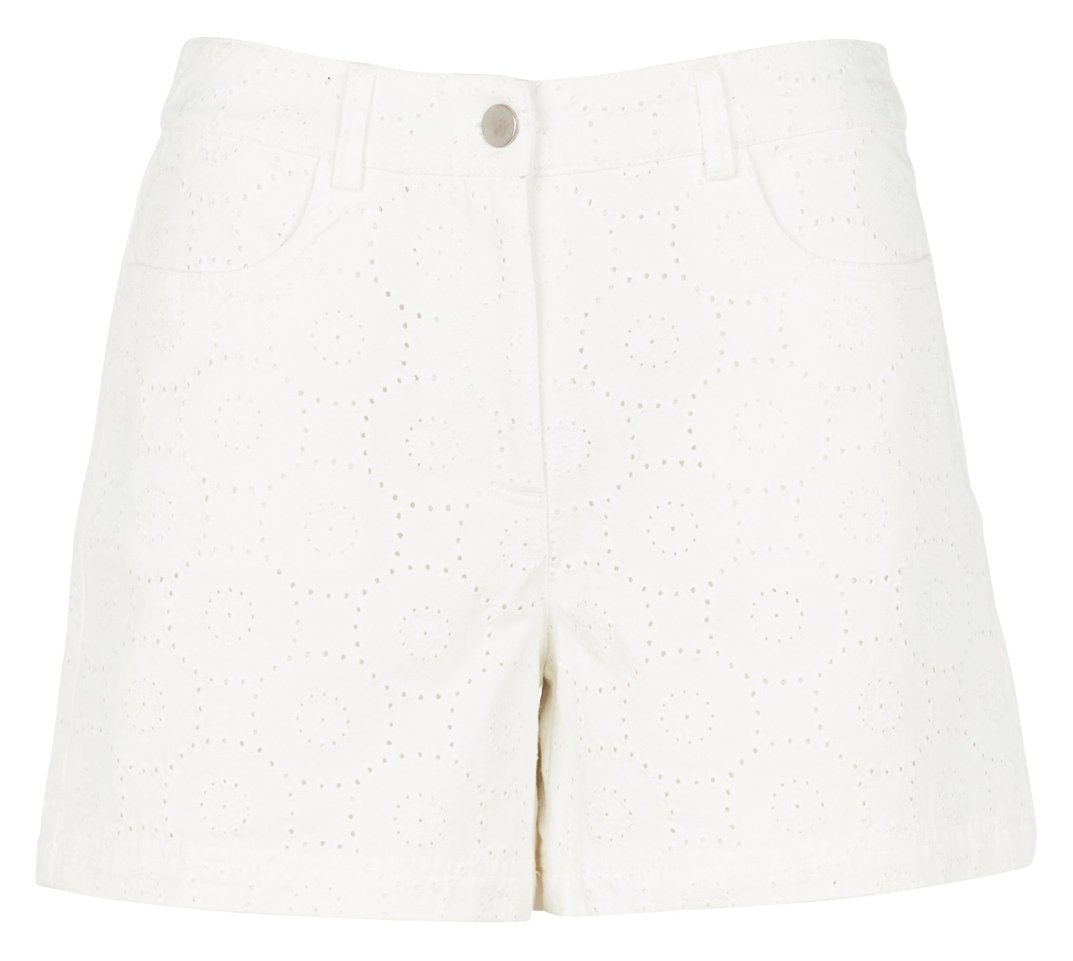 Short brodé en coton | Blanc