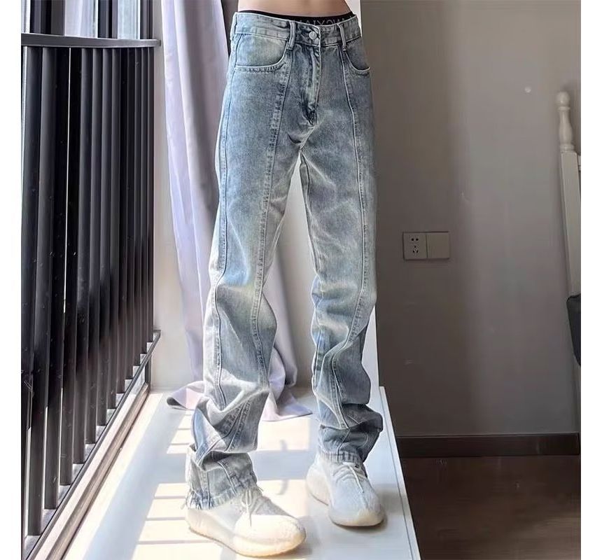 Urtishia - Jeans met hoge taille en steek