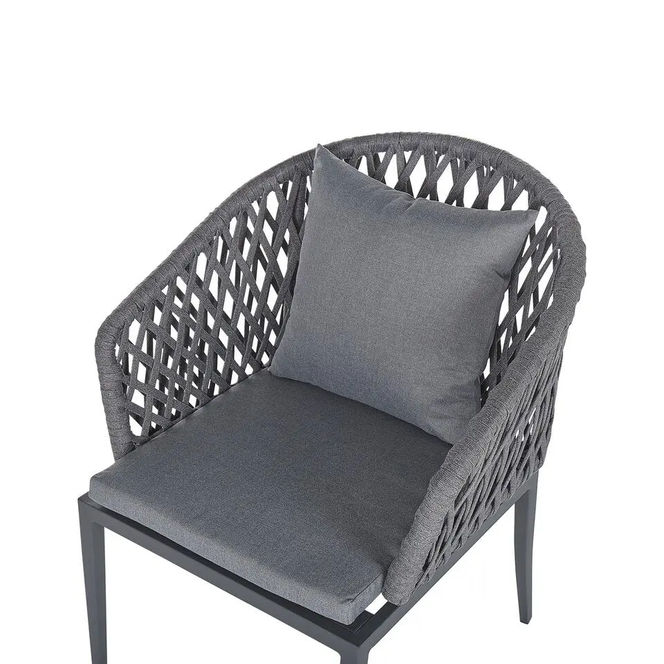 LIPARI - Tuinstoel set van 2 - Grijs - Aluminium