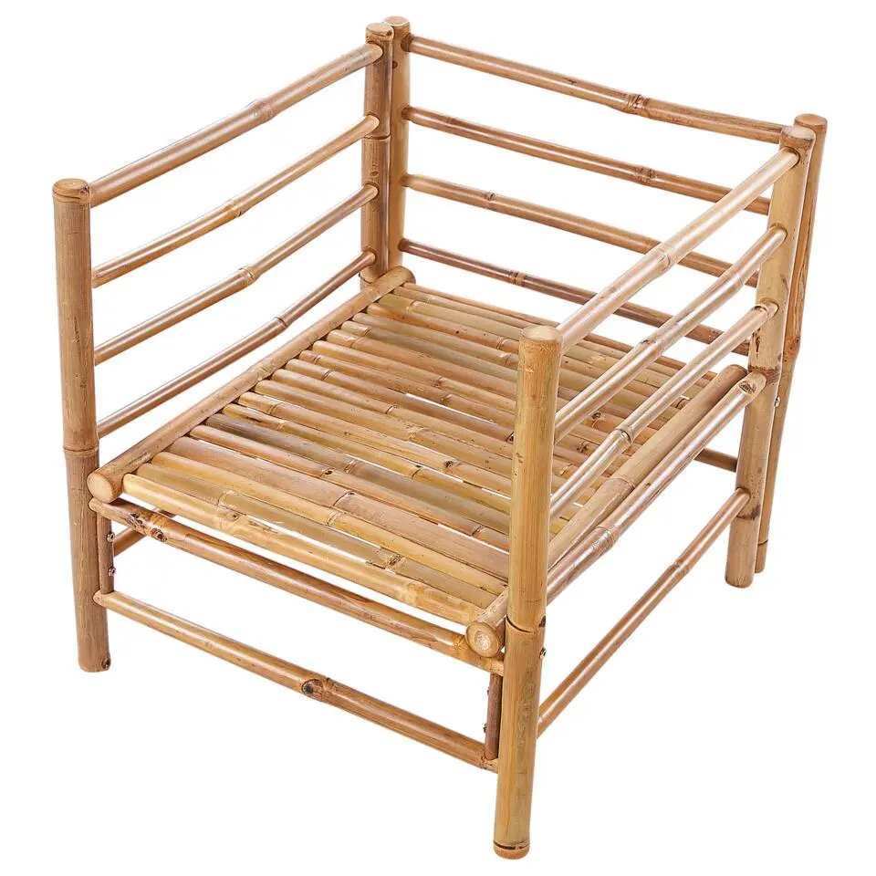 CERRETO - Loungeset 6-zits - Wit - Bamboehout
