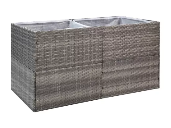 Jardinière Gris 157x80x80 cm Résine tressée