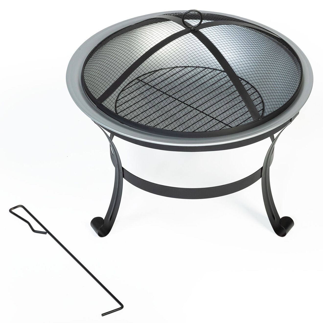 Pratik Garden Braséro rond diego noir métalisé - D.58x45 cm