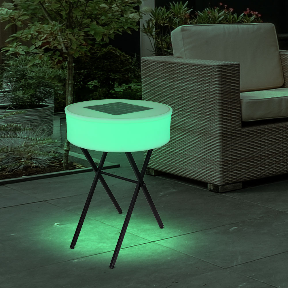 RGB LED Solar-Tisch, Lautsprecher, Fernbedienung, H 75 cm