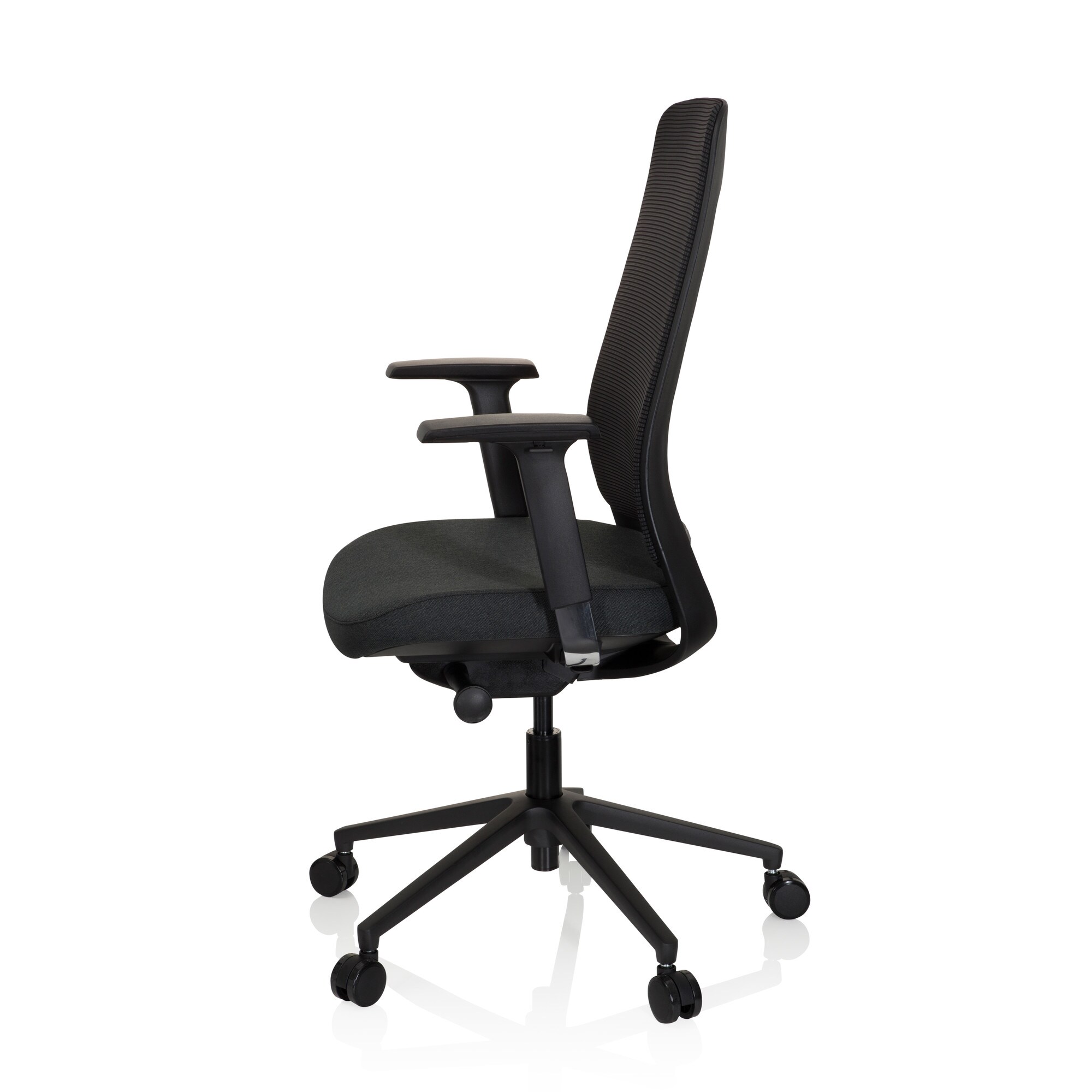 Profi Bürostuhl CHIARO T1 BLACK Stoff/Netzstoff mit Armlehnen (höhenverstellbar) hjh OFFICE