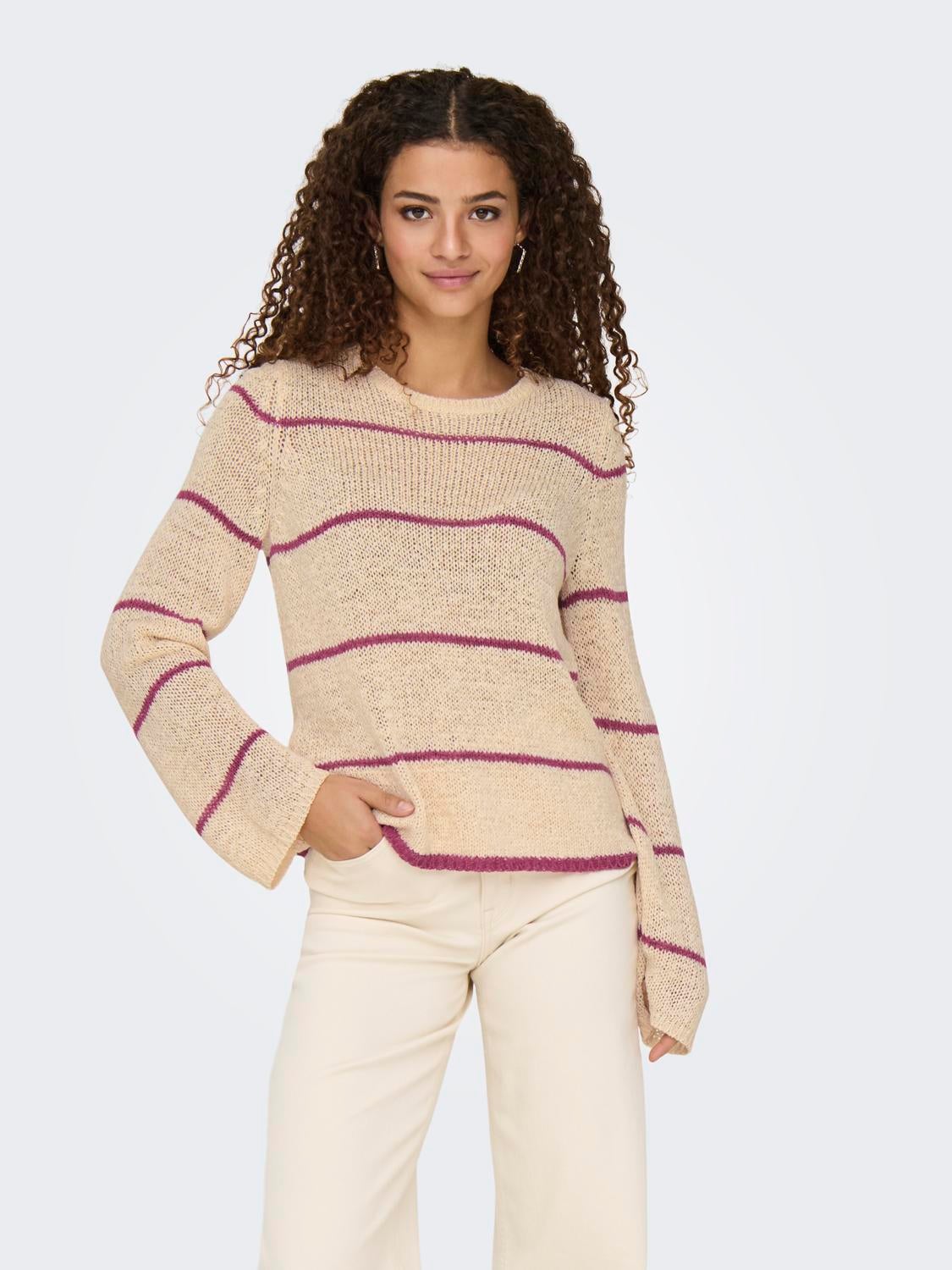 JDYMORE Strickpullover Sandshell