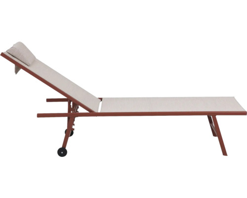 Travis ligstoel 55 x 185 x 97 cm staal terracotta/beige