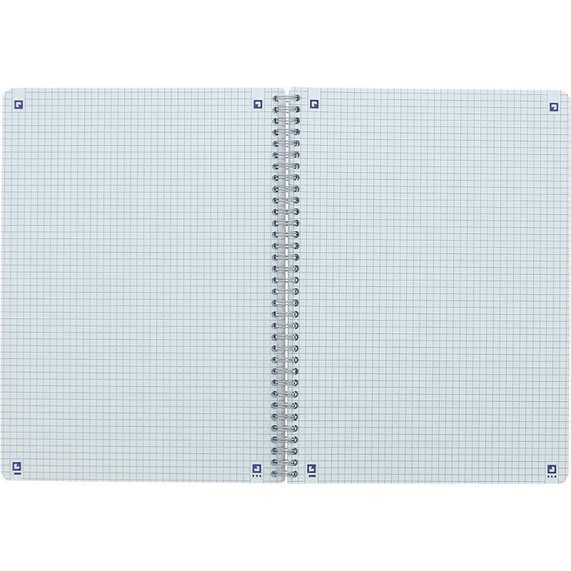 Cahier Oxford Color Life A4 petits carreaux 5mm 180 pages reliure spirale couverture carte coloris assortis