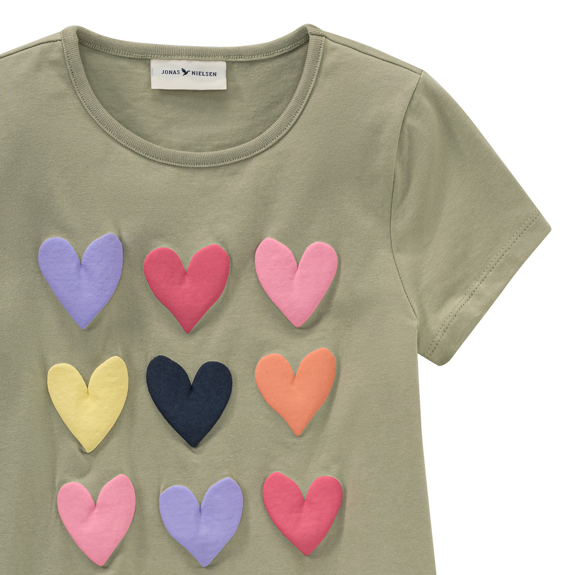 Jonas Nielsen Mädchen T-Shirt mit gummiertem Print oliv