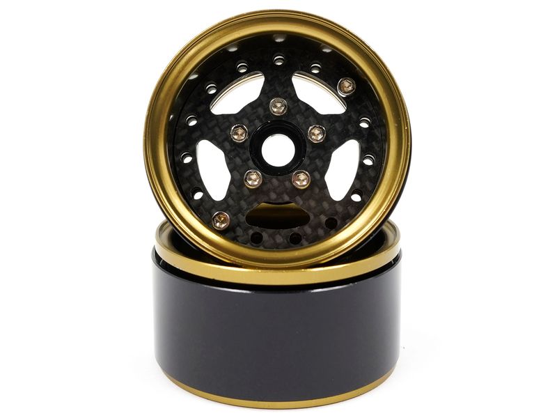 Yeah Racing Felgen Aluminium 5-Speichen Gold Titanium 1.9