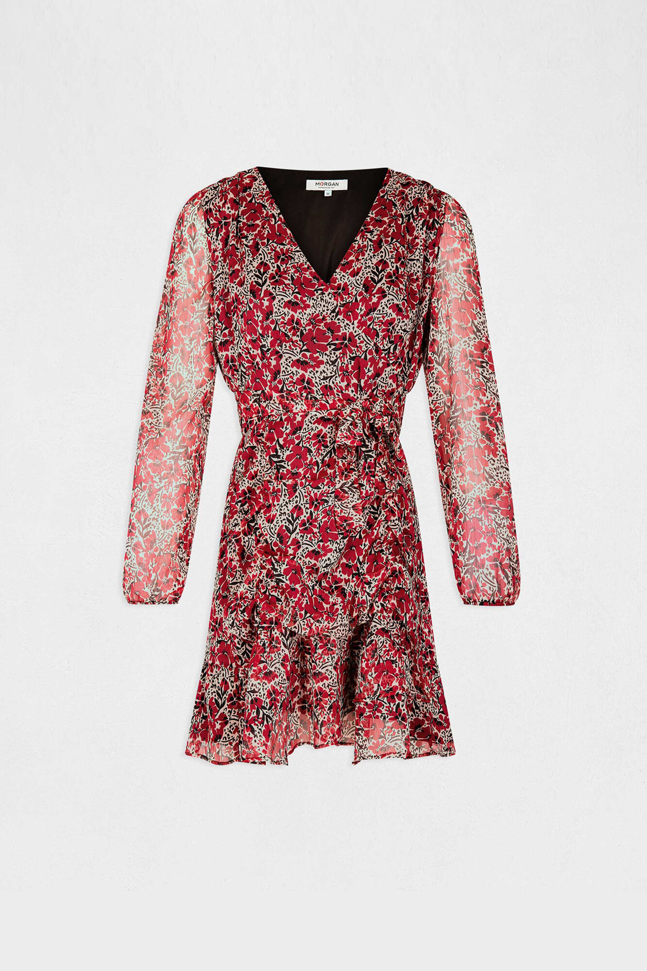 Vestido evasê com estampa floral - Multicolorido
