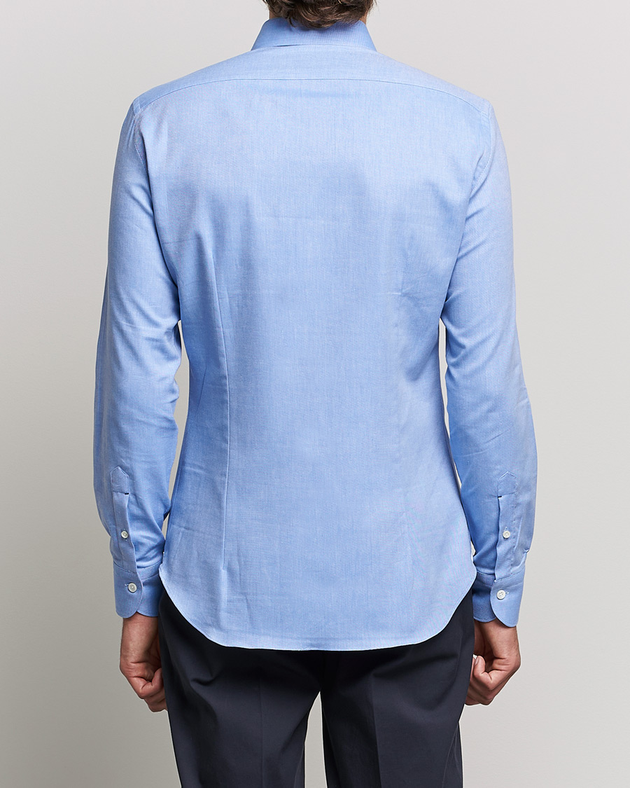 Mazzarelli Soft Twill Cotton Shirt Light Blue