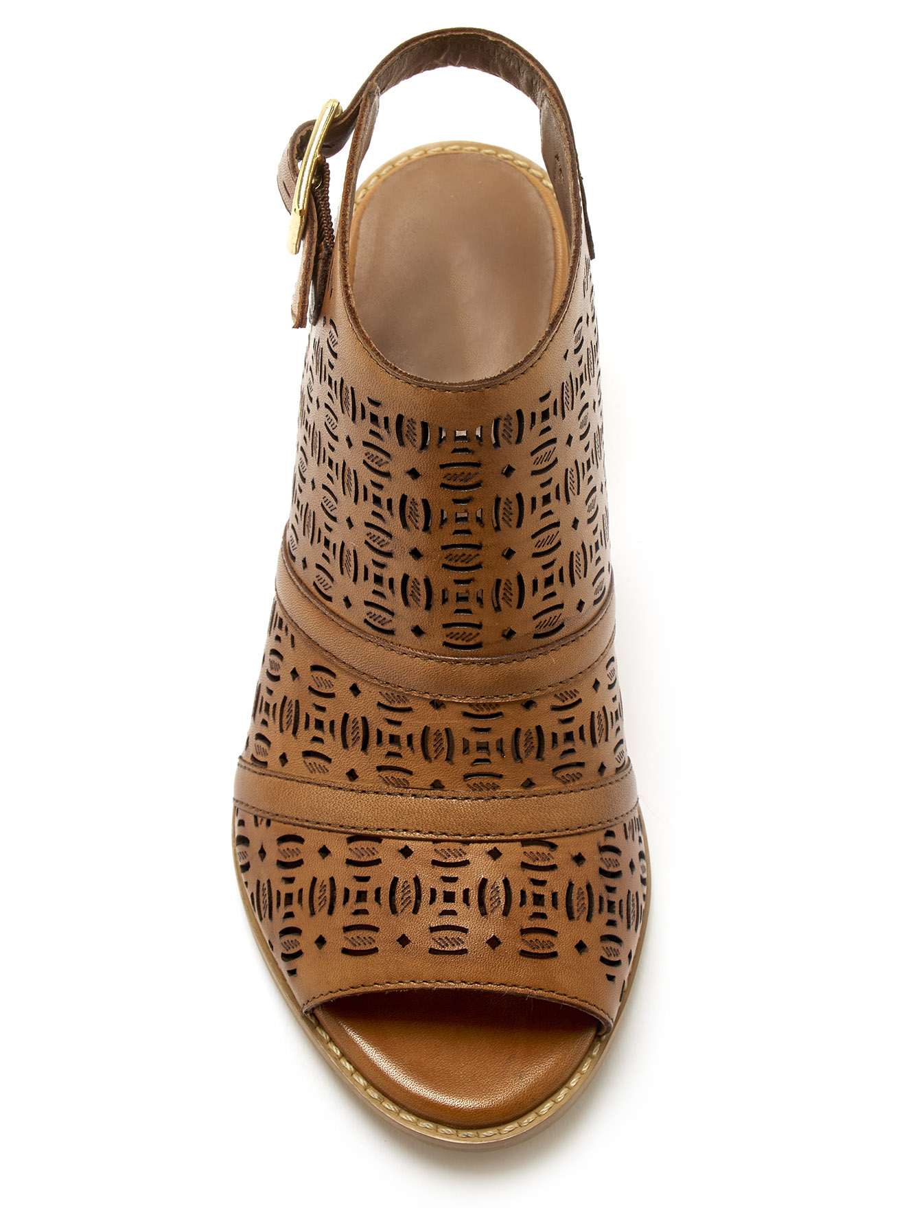 Sandales ajourées en cuir