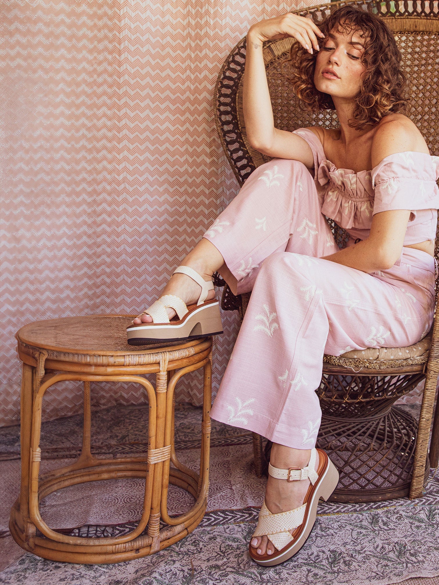 SANDALS - CHARLINE sandals, white python effect