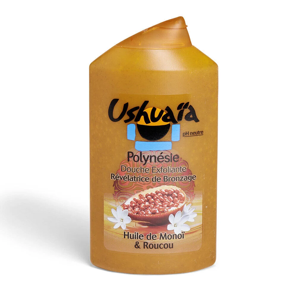 Gel douche Ushuaïa Polynésie exfoliant bronzage monoï et roucou 250ml