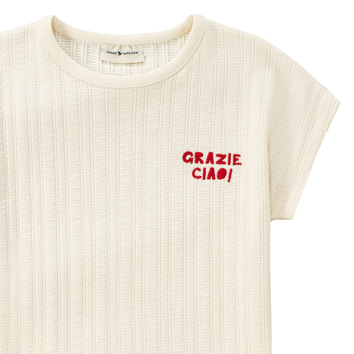 Jonas Nielsen Mädchen T-Shirt aus strukturiertem Material weiss