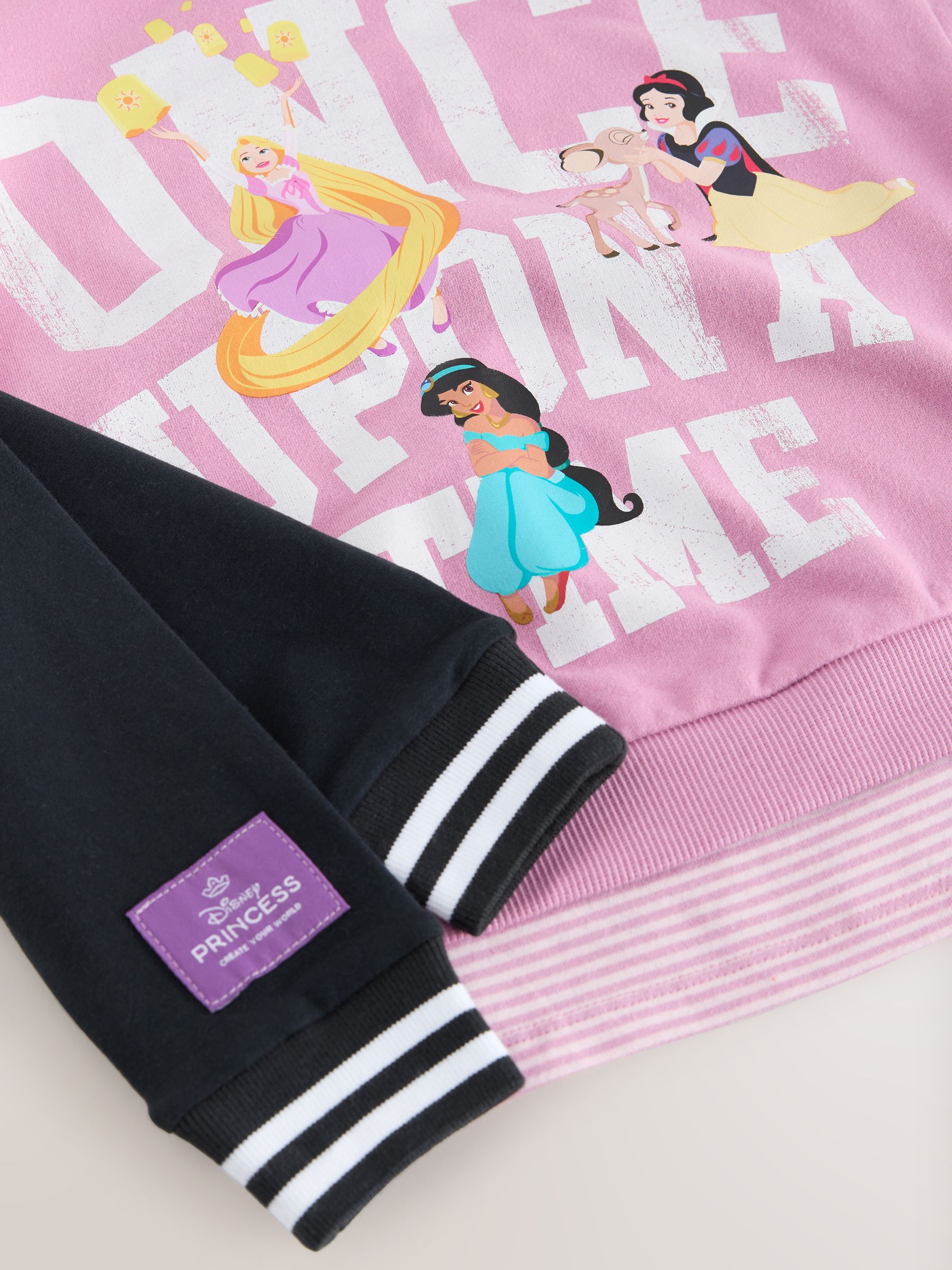 Paars - Set met Disney Princess top met lange mouwen in laagjeslook en legging (3mnd -7jr)