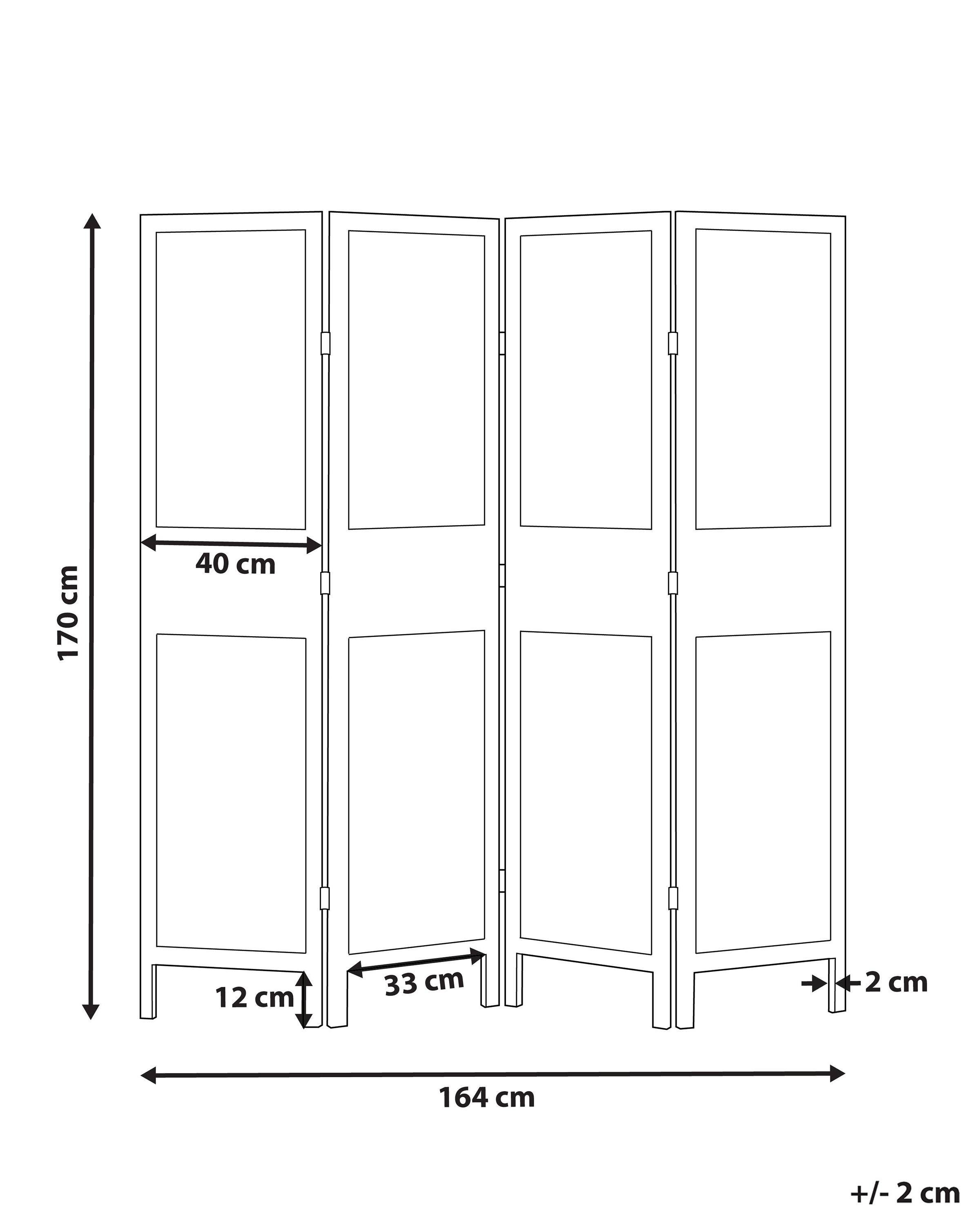 Roomdivider met 4 panelen BRENNERBAD Bruin/zwart 164 cm 170 cm