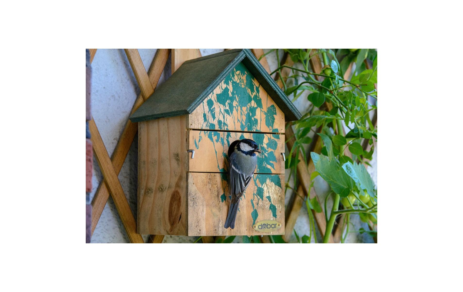 Nistkasten Camouflage Birke, 17.5 x 17 x 33 cm, HolzNistkasten mit austauschbaren Einfluglöchern