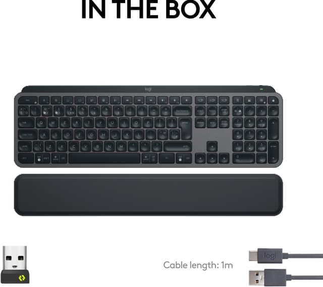 Logitech MX Keys S trådløst tastatur med håndledsstøtte (graphite)