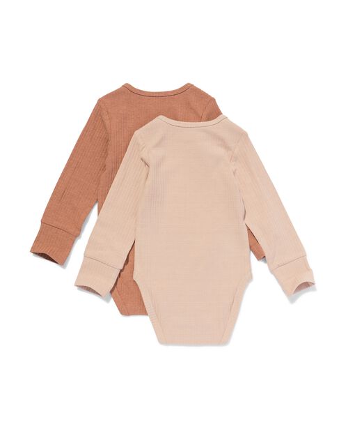 body évolutif bambou côtelé extensible - 2 pièces marron