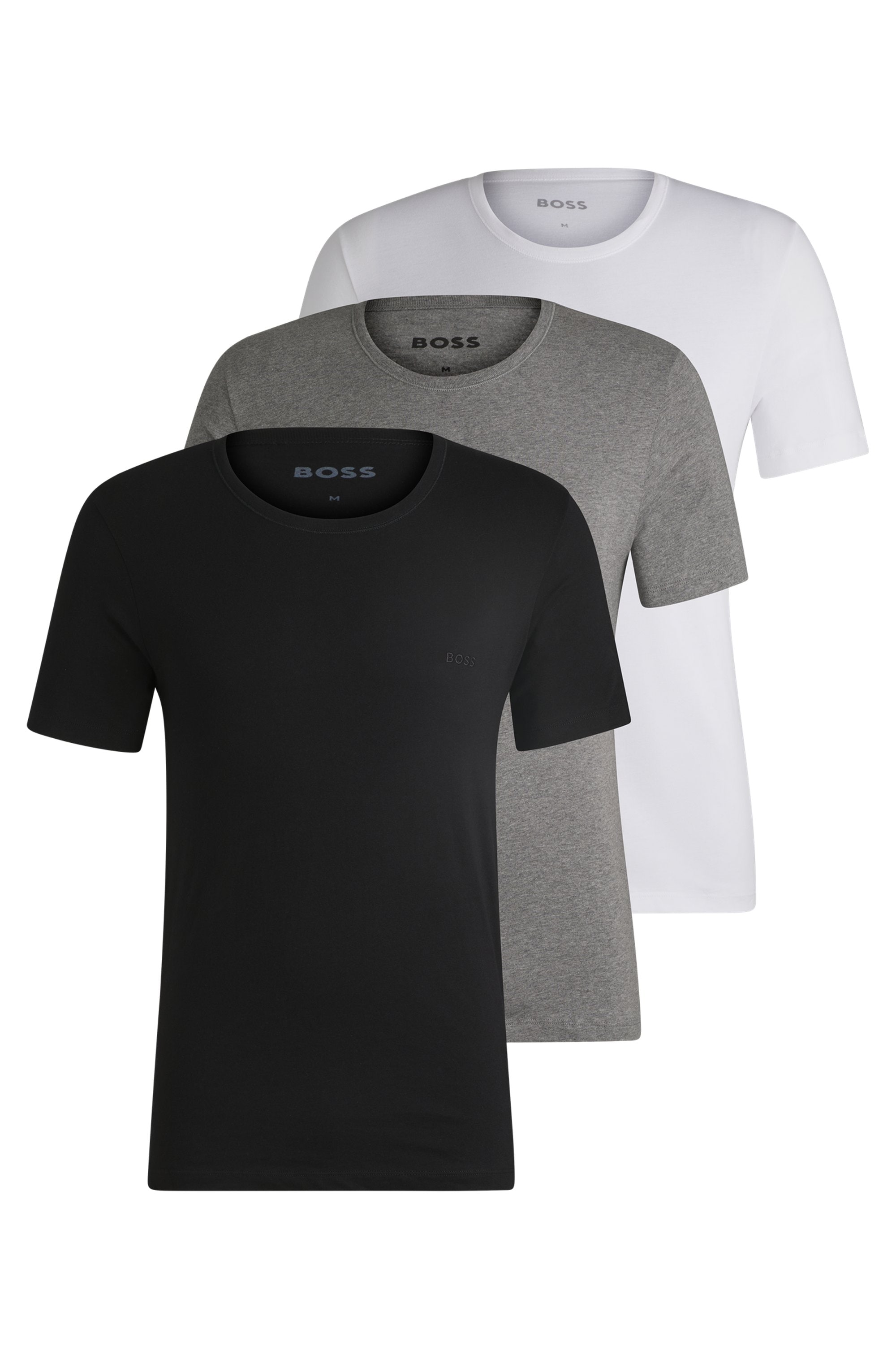 BOSS T-Shirt »Rundhals BOSS ONE«, 3 Stk. mit dezentem BOSS Logo-Print