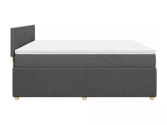 Sommier à lattes de lit avec matelas Gris foncé 180x200cm Tissu