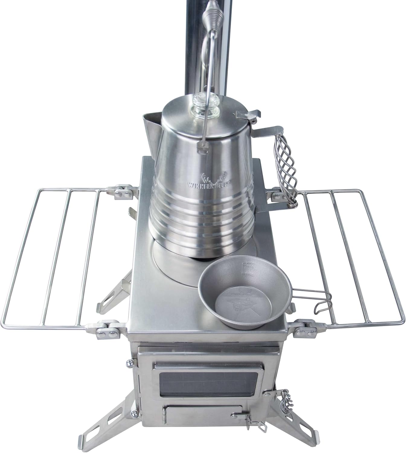 Winnerwell Nomad Medium Zeltofen | Kleiner tragbarer Holzofen für Zelte, Unterkünfte und Camping | 800 Cubic Inch Firebox | Präzisions-Edelstahlkonstruktion | Enthält Schornsteinpfeife