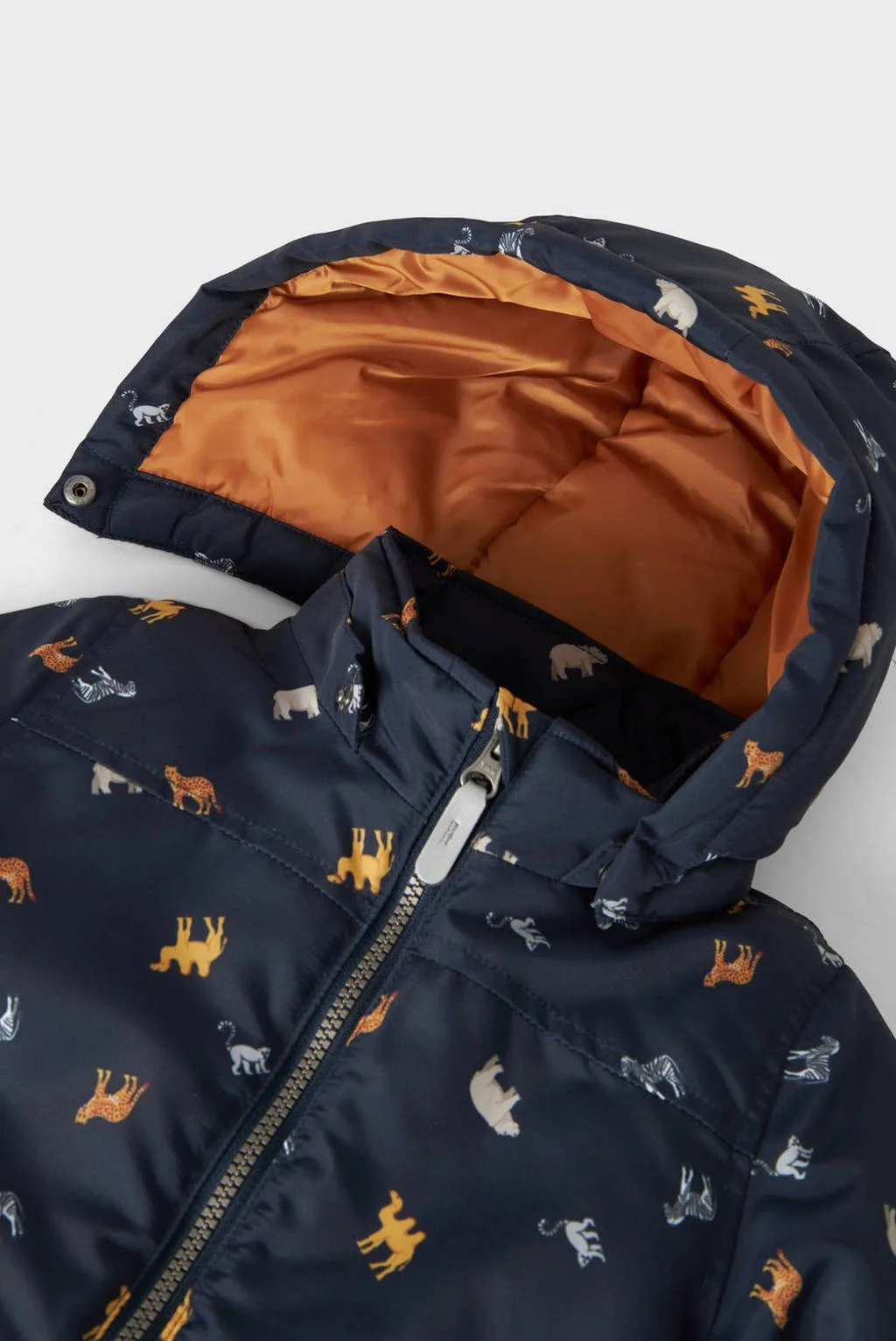 NAME IT winterjas met all over print donkerblauw