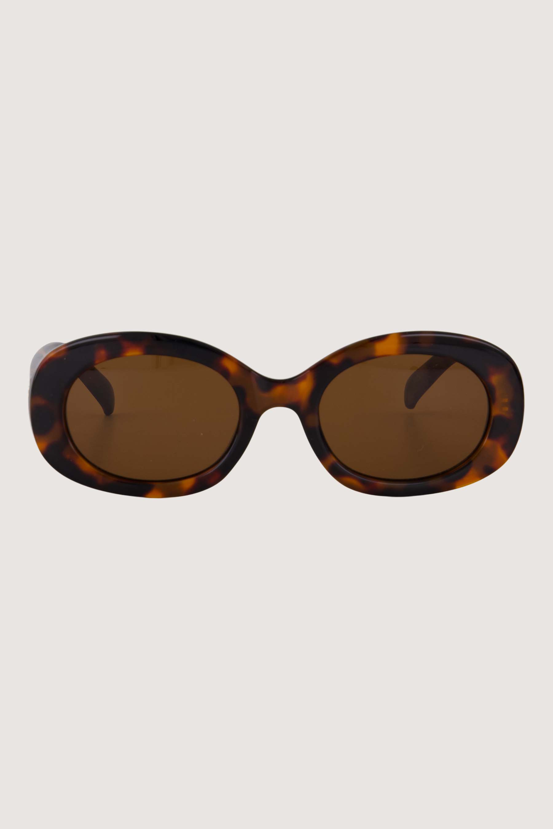ovalen zonnebril met panter print incl koker