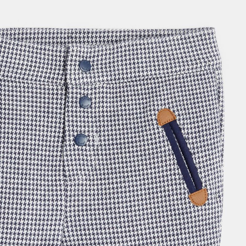 Pantalon en jacquard pied de poule marron bébé garçon Marron