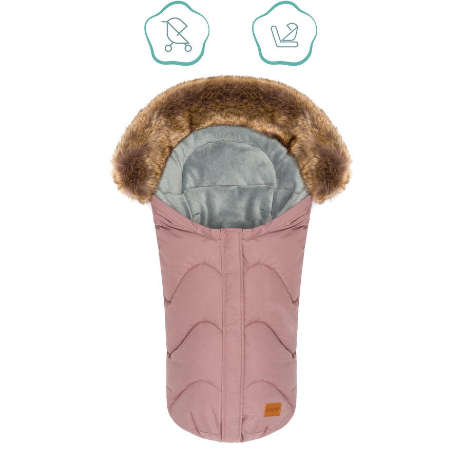 fillikid Winterfußsack Lhotse für Babyschale Altrosa
