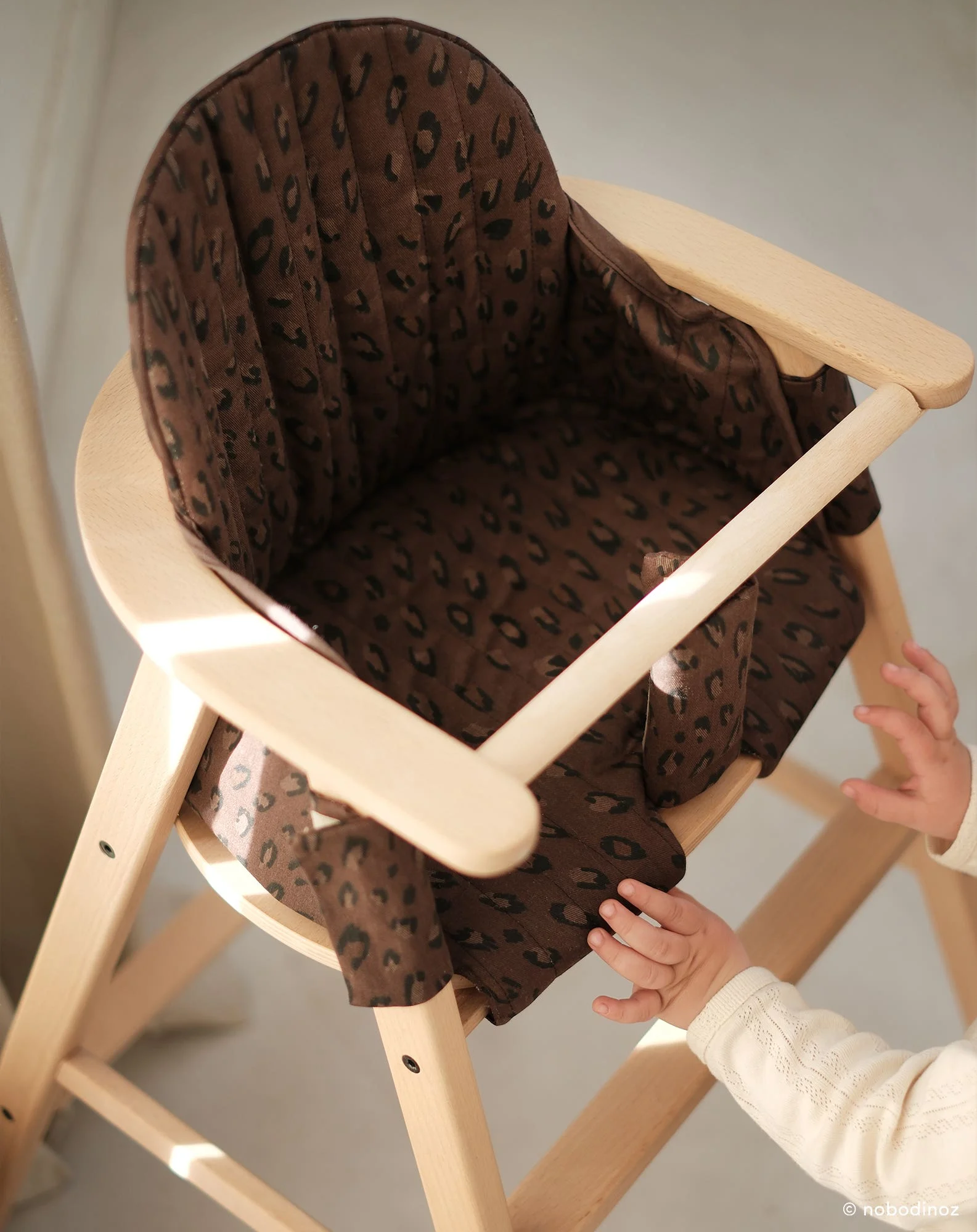Coussin pour chaise haute growing green | Marron