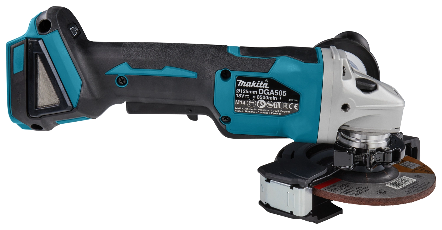 Makita DGA505ZJ 18V Li-Ion Accu haakse slijper body in Mbox - 125mm - koolborstelloos - softstart