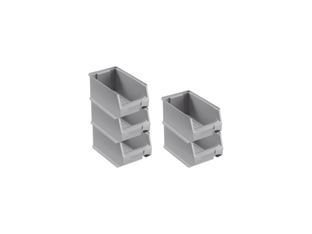 PROREGAL Value Pack 5 x Grijze Opbergdoos 3,0 HxBxD 12,5 x 14,5 x 23,5 cm 2,8 liter Opbergdoos