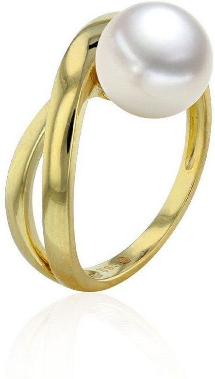 Luna-Pearls - 008.0585 - Ring - 750/-Wit goud met Tahiti gekweekte parel en Diamant