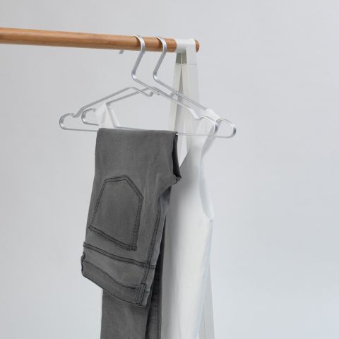 Aluminium Kledinghangers Set van 4 - Silver