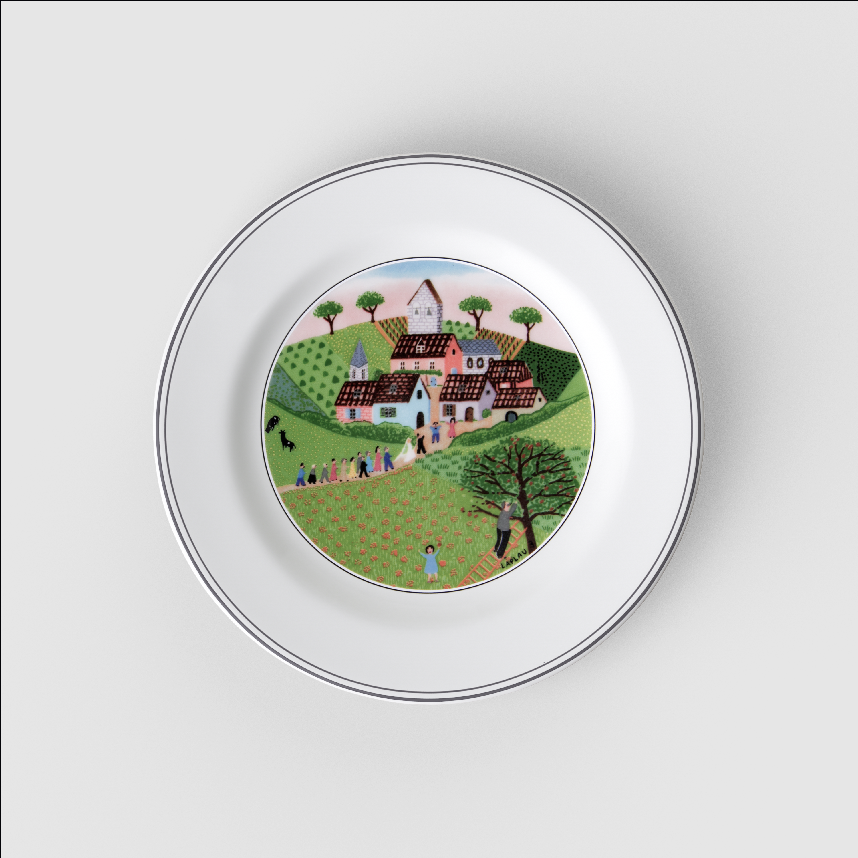 Design Naif Bread plate Multi-colored, 6.7'', Premium Porcelain