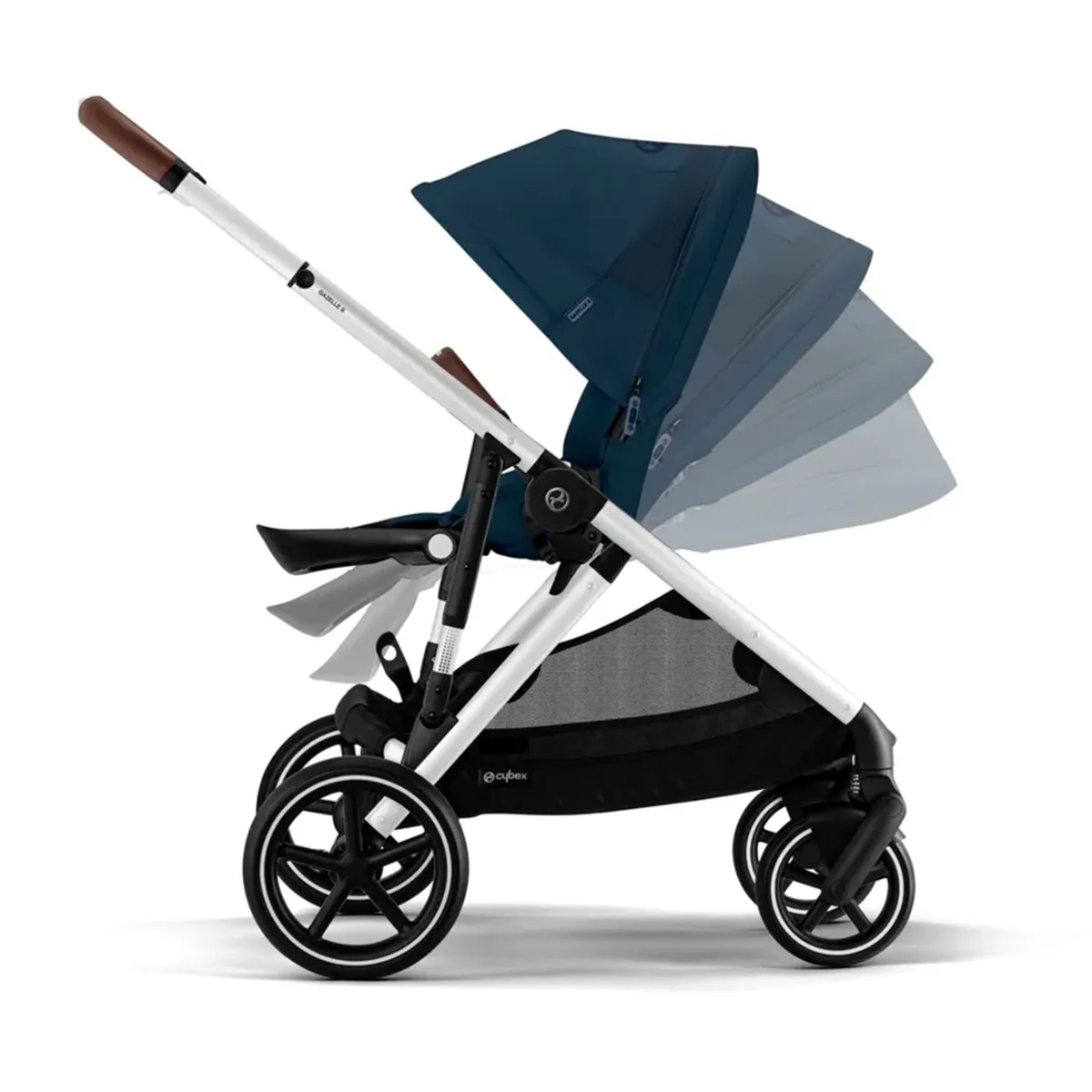 Cybex Système de voyage Poussette Gazelle S 2 + Siège d'Auto Aton2 avec Sensorsafe - Bleu Denim
