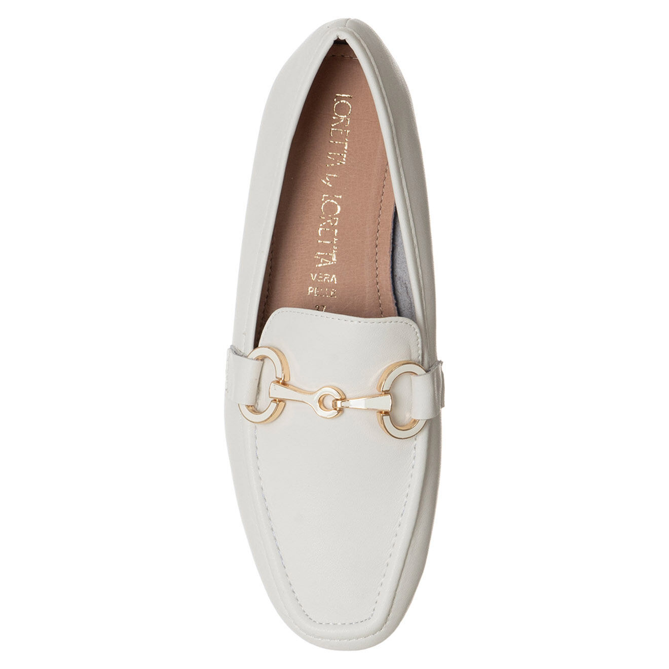 Loretta by Loretta Mocassins en Cuir Bérénice blancs