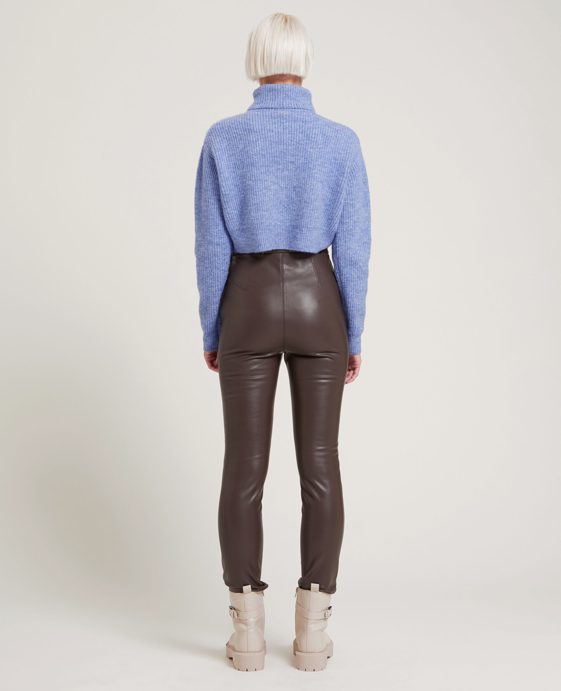 Legging simili cuir - Marron